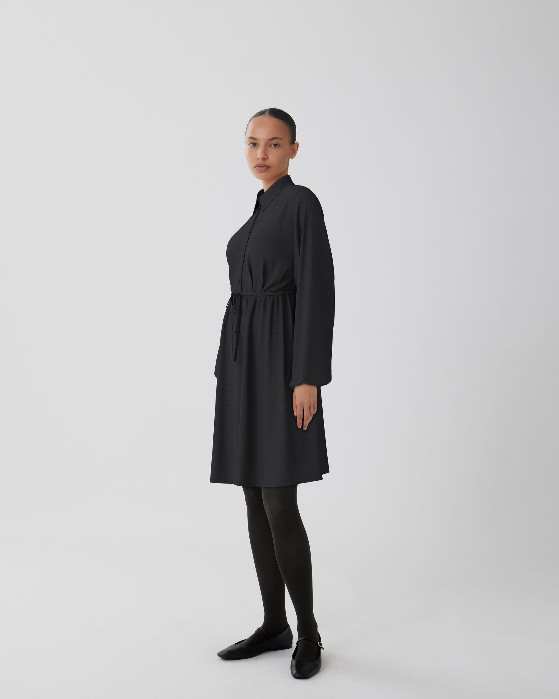Vila Shirtkleid Mit Umlegekragen und durchgehender günstig online kaufen