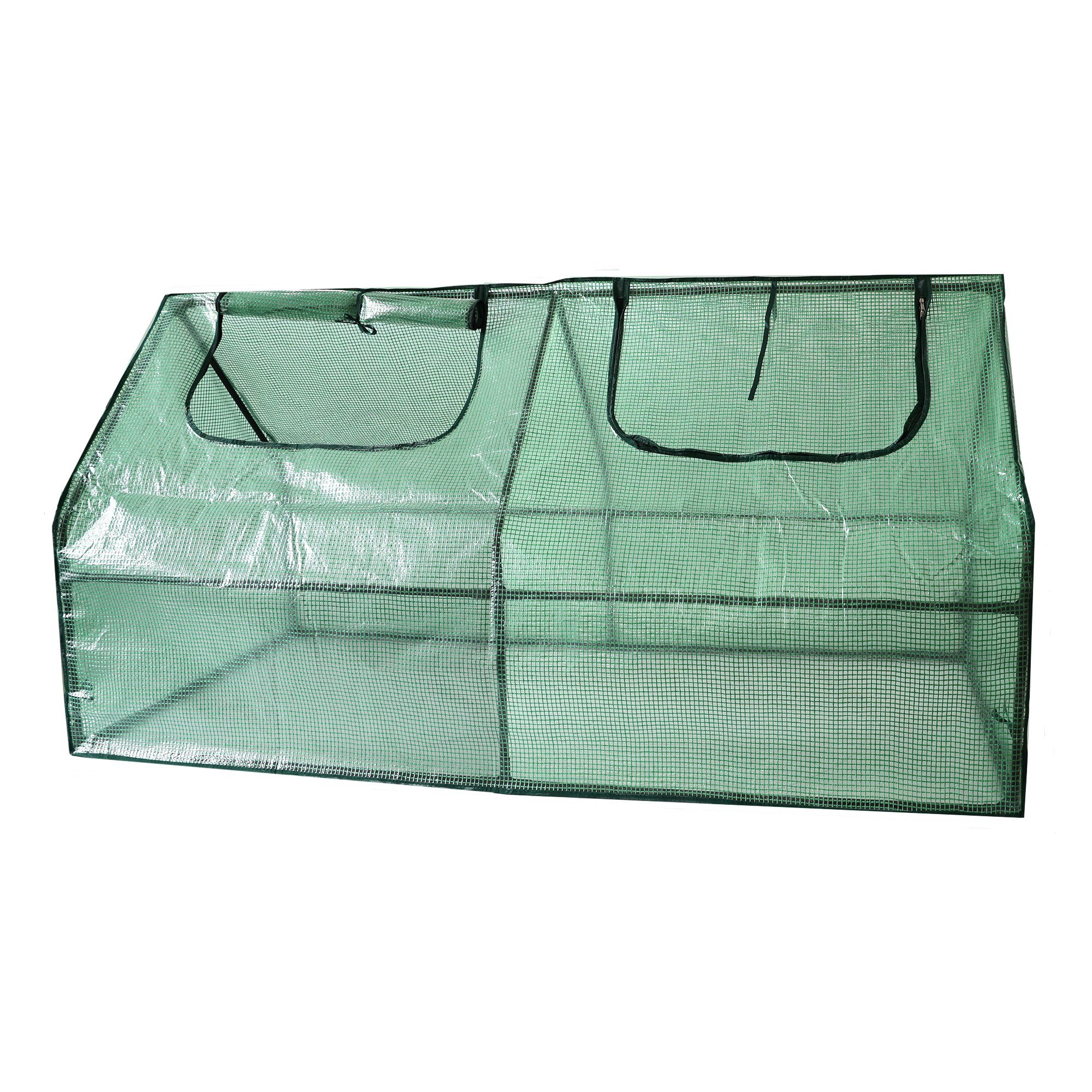 NATIV Foliengewächshaus Gewächshaus für Gartenbeet mit 2 praktischen Zugriffsfenstern