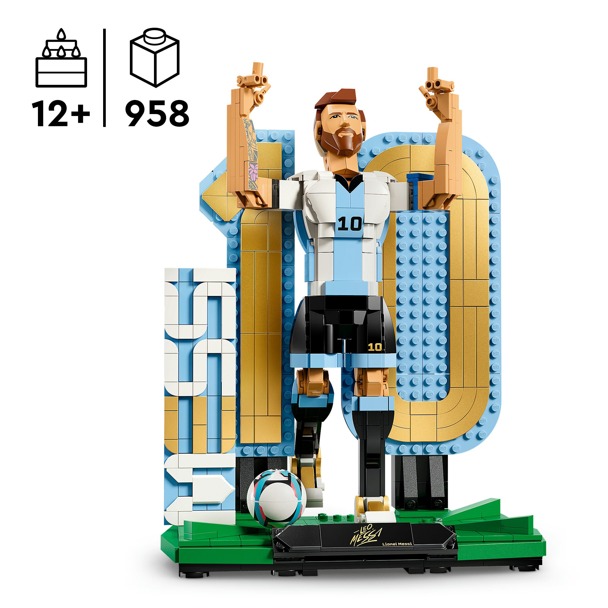 LEGO® Lionel Messi – Fußballlegende (43015), LEGO Editions Football Konstruktionsspielsteine, (958 St)