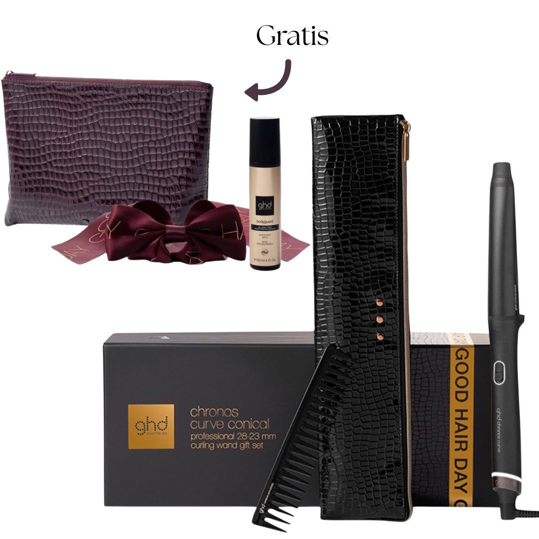GHD Lockenstab Chronos Curve Conical Curling Wand Gift Set mit gratis Style Set