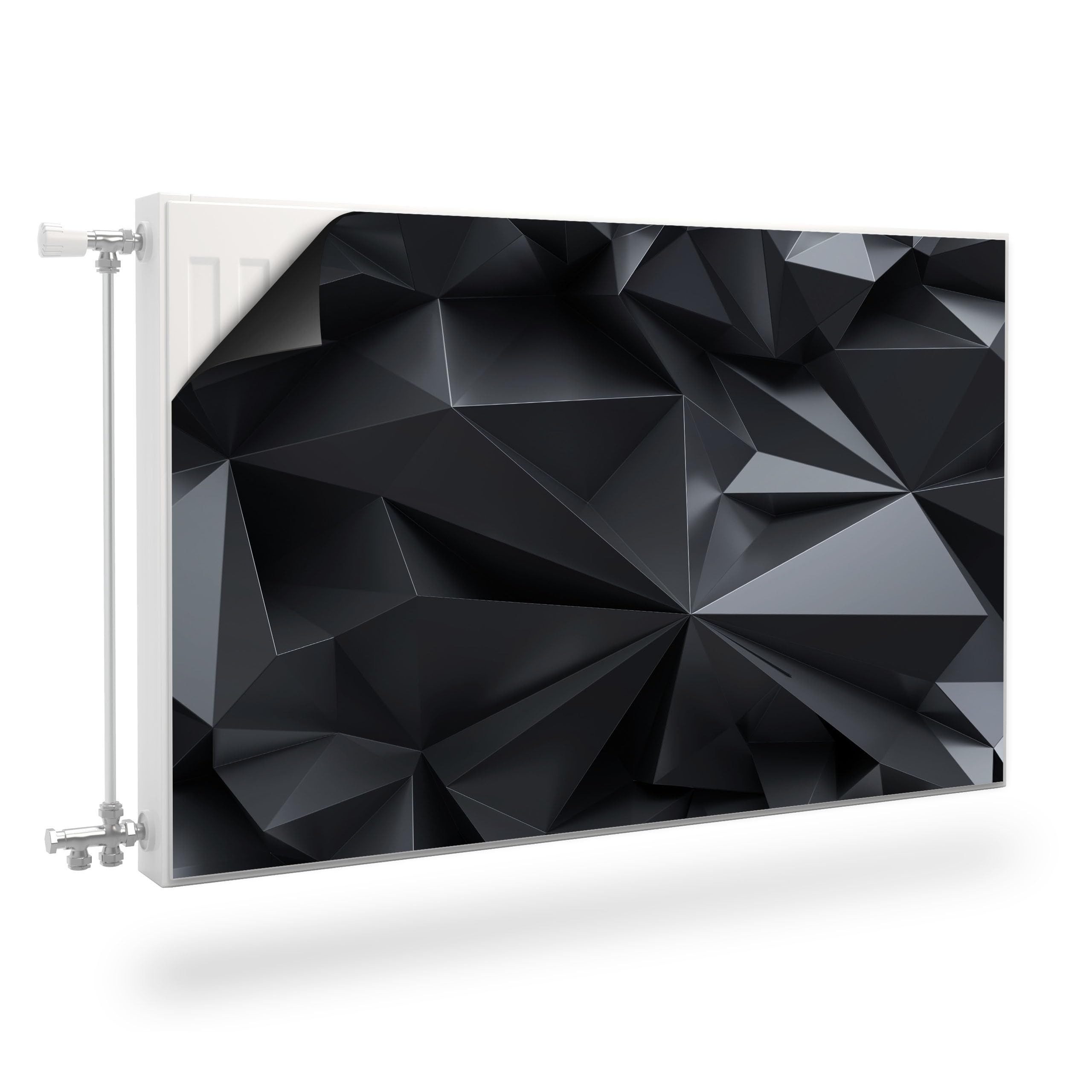Muralo Magnetfolie Heizkörperverkleidung Schwarzer Hintergrund 3D-Effekt, 80x60 cm, abriebfest, abwischbar