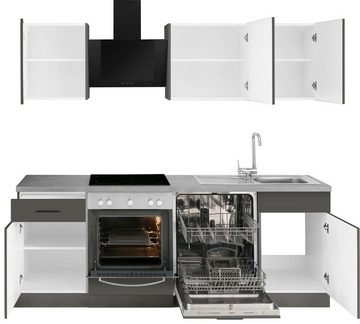 wiho Küchen Küchenzeile Esbo, mit E-Geräten, Breite 220 cm