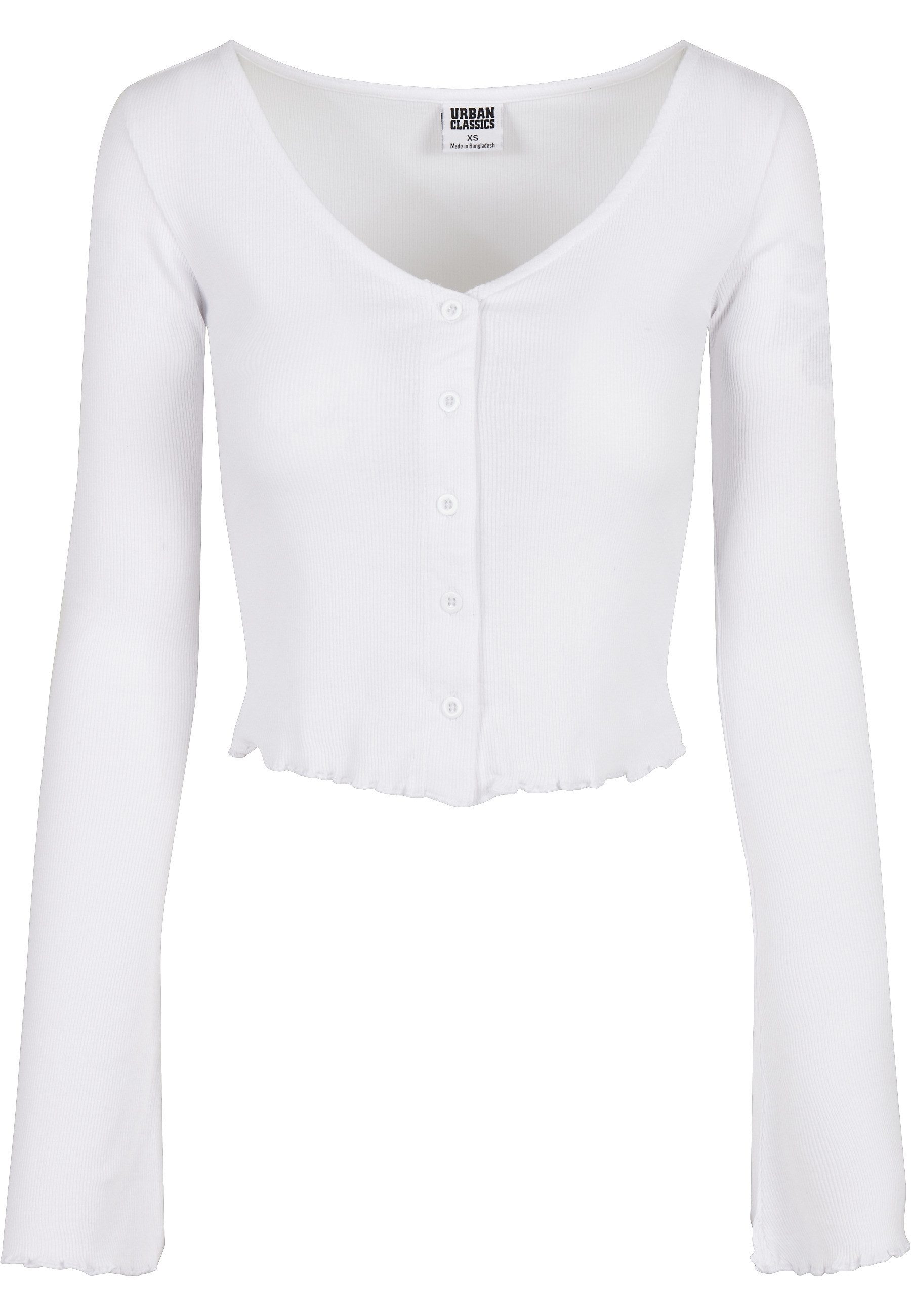 Langarmshirt Urban Classics Damen Ladies Cropped Rib Cardigan