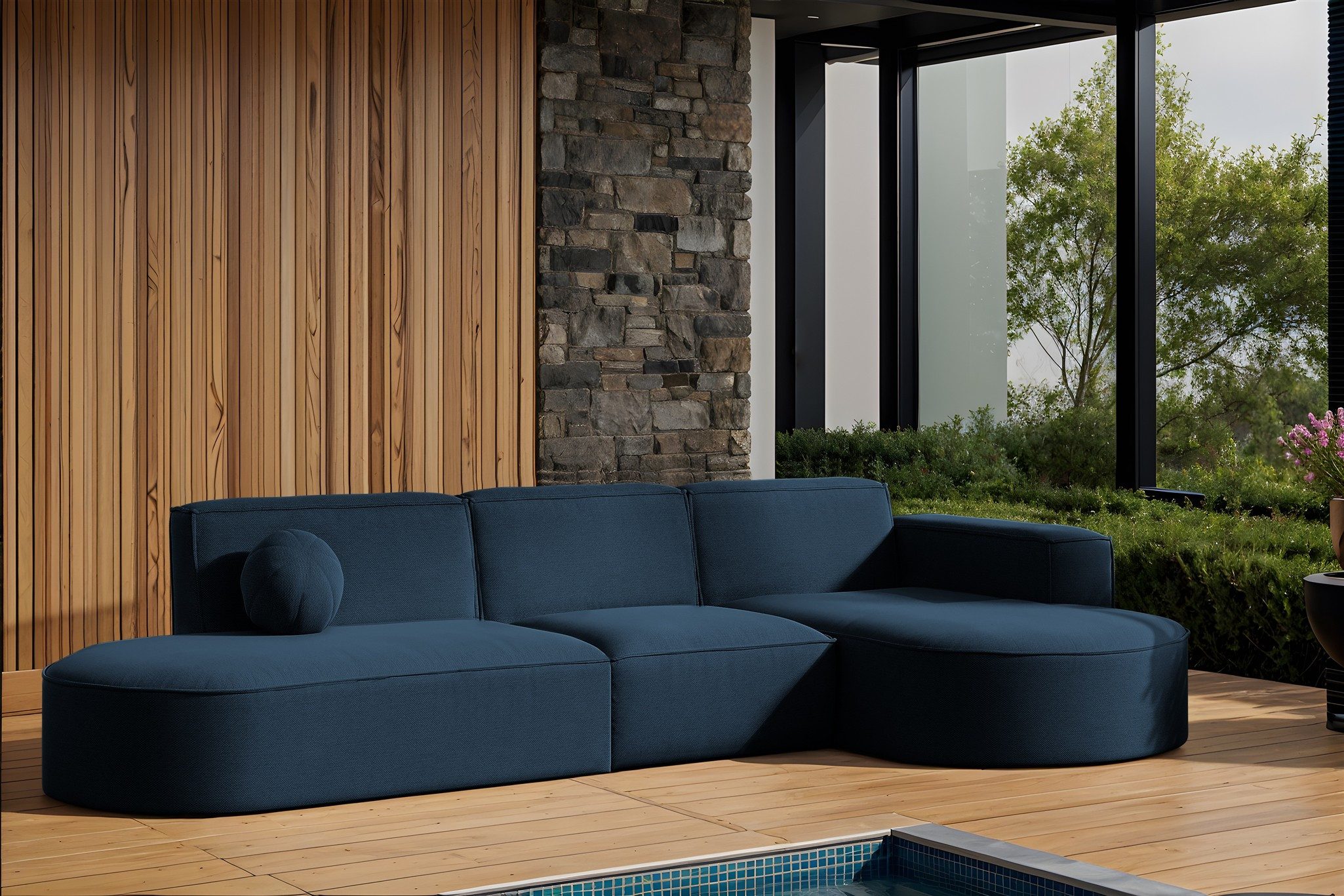 Fun Möbel Loungesofa Gartenmöbel Gartensofa Ecksofa FUN FEDRA, inkl. 1 Zierkissen, Wetterfesterstoff