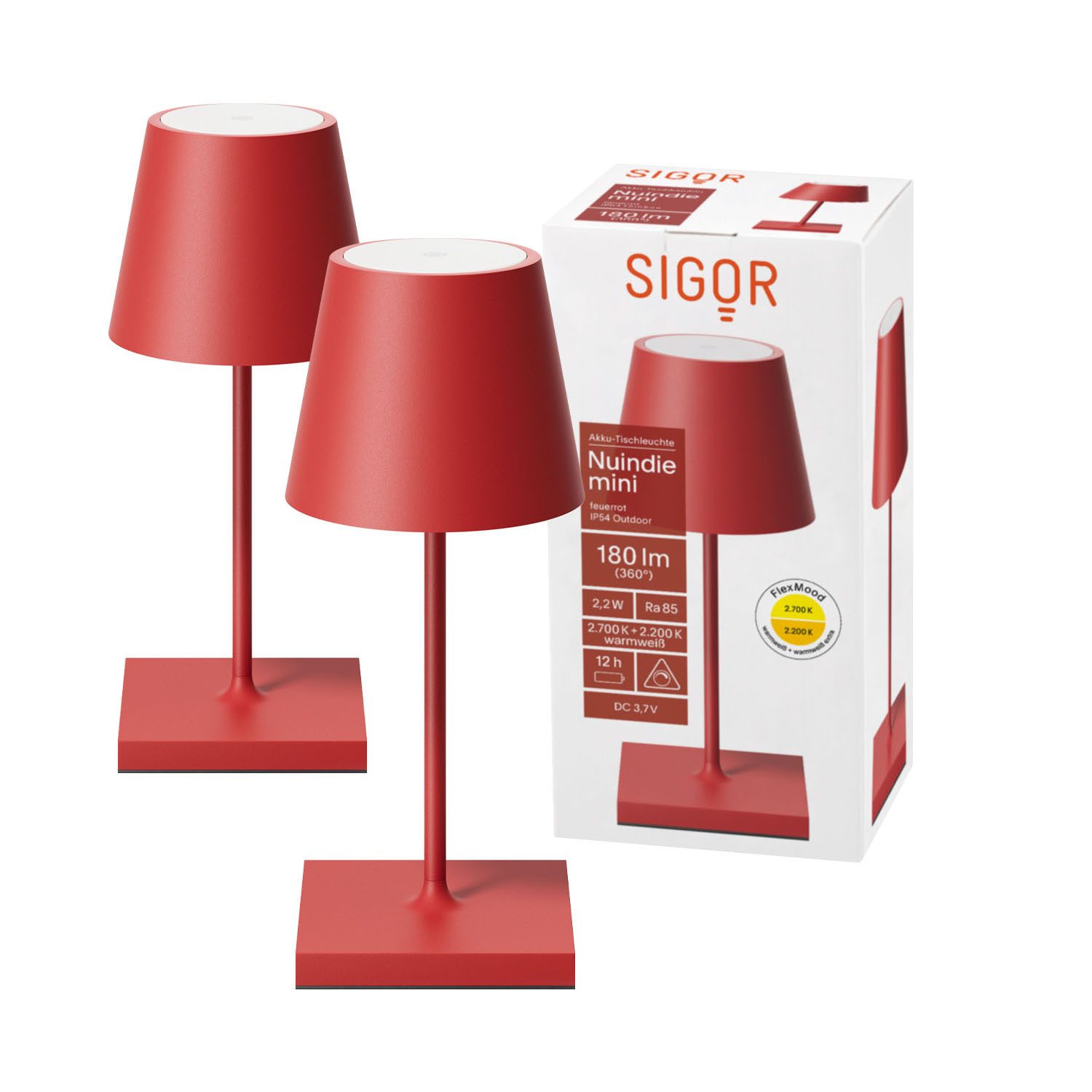 SIGOR LED Tischleuchte, Dimmbar, LED fest integriert, Warmweiß