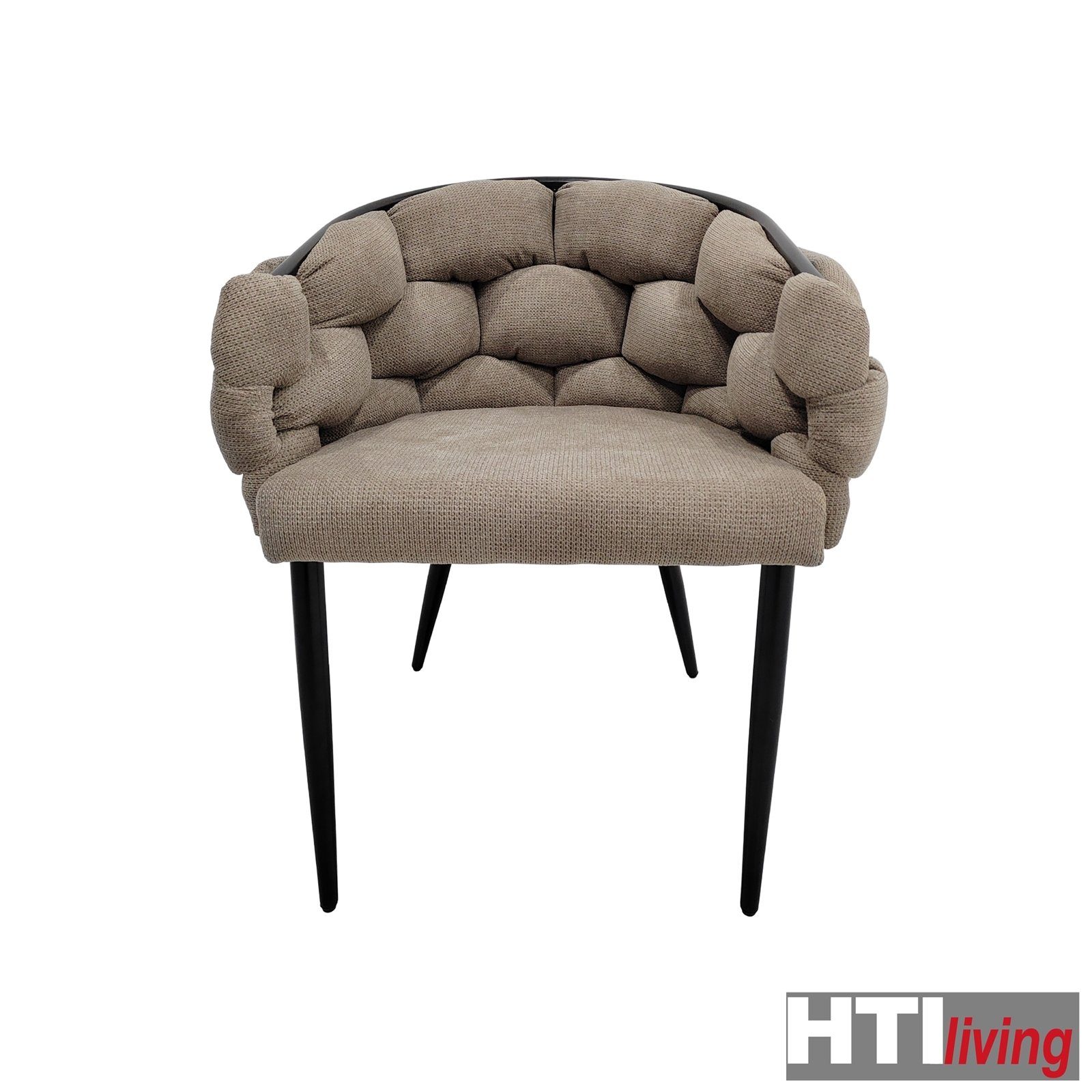 Design Braun Stuhl HTI-Living 1 St), (Einzelstuhl, Schwarz Esszimmerstuhl Alsen Metallgestell schwarzes Polsterstuhl