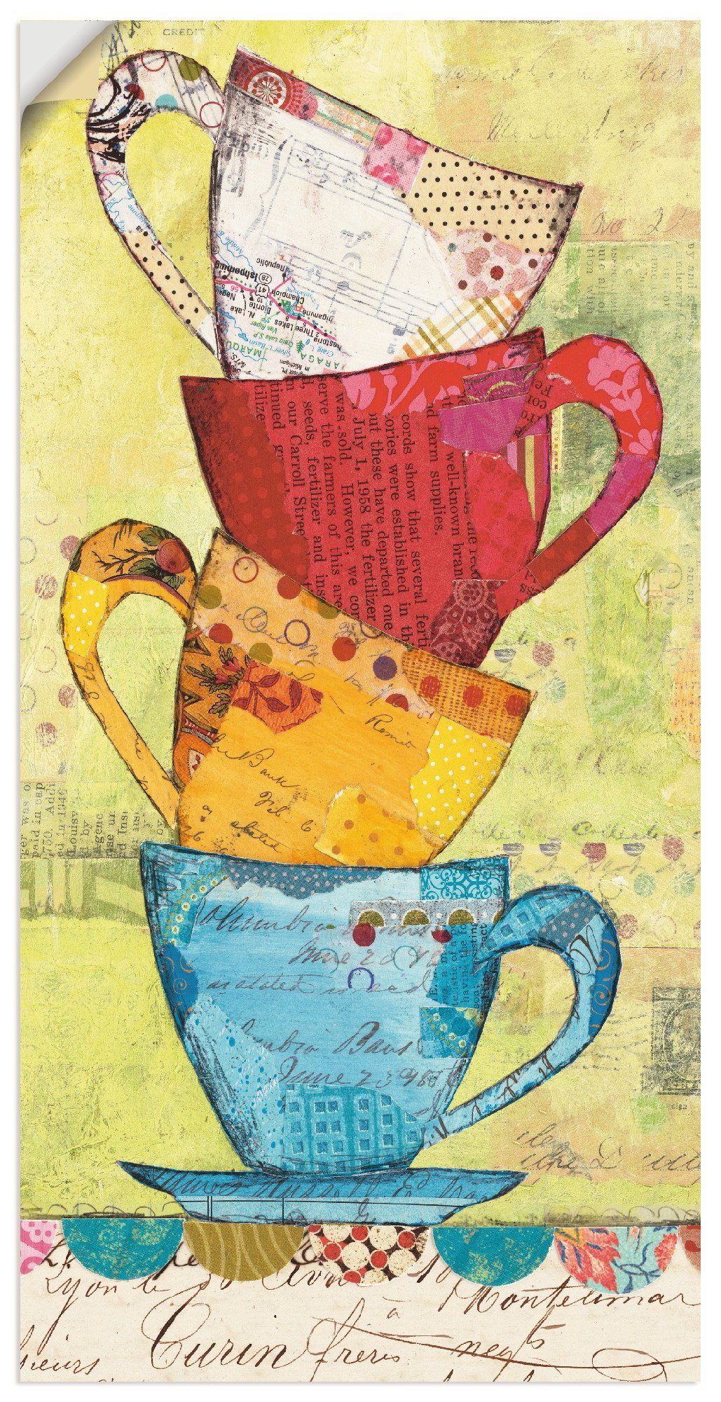 Artland Wandbild Komm zum Kaffee, Geschirr günstig online kaufen