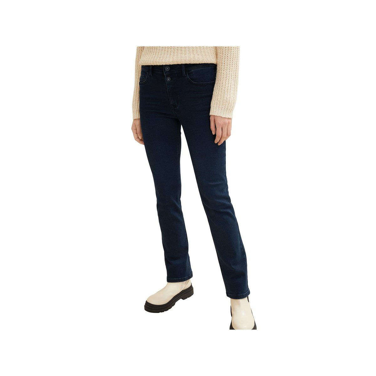 5-Pocket-Jeans TOM TAILOR (1-tlg) dunkel-grau