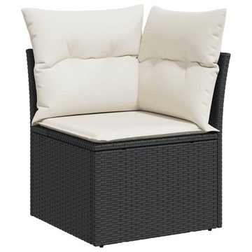 vidaXL Gartenlounge-Set 6-tlg. Garten-Sofagarnitur mit Kissen Schwarz Poly Rattan, (1-tlg)