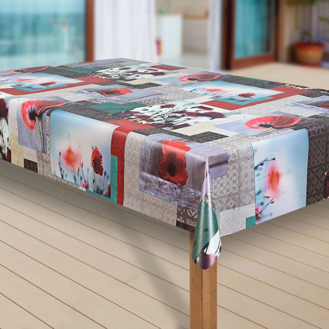 laro Tischdecke Wachstuch-Tischdecken Abwaschbar Blume rot günstig online kaufen