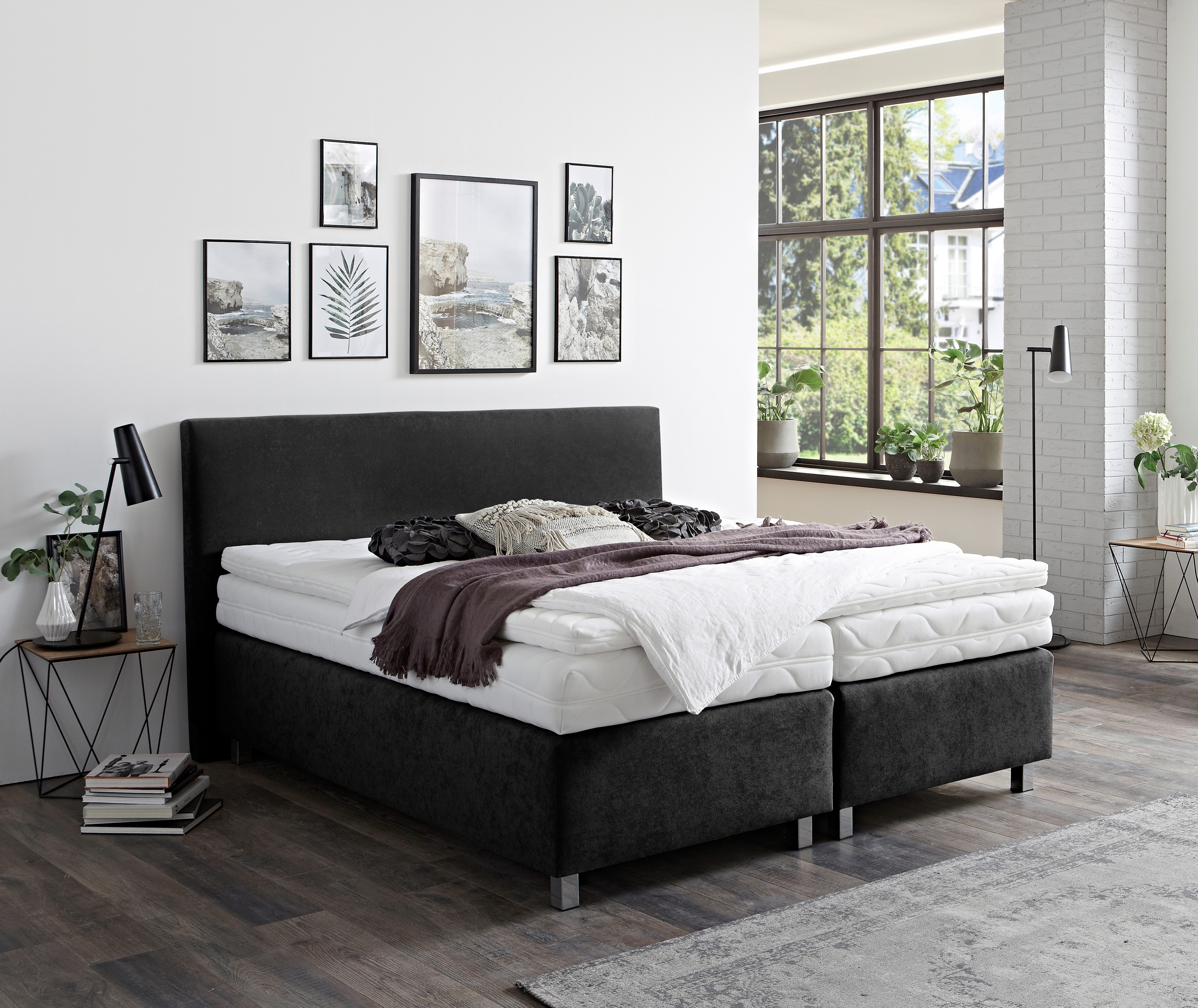 Westfalia Schlafkomfort Boxspringbett, Verchromte Metallfüße, die günstig online kaufen