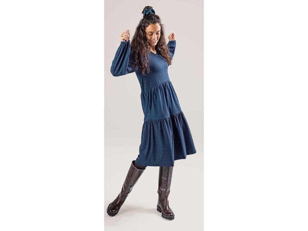 LIVING CRAFTS Jerseykleid Living Crafts Bio-Damen-Kleid 'Philippa' mit V-Aus