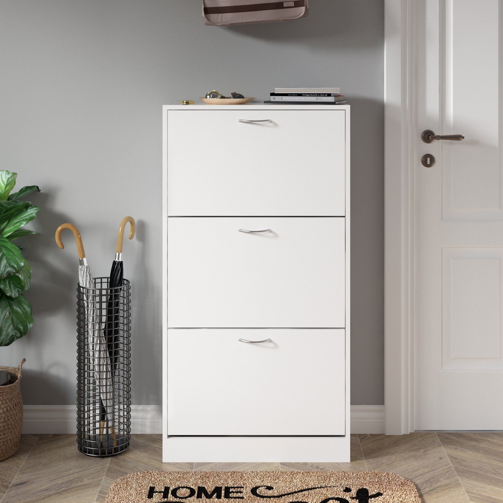 Mondeer Schuhschrank Verstellbarer Schuhkommode Schuhkipper mit 3 Klappen, günstig online kaufen