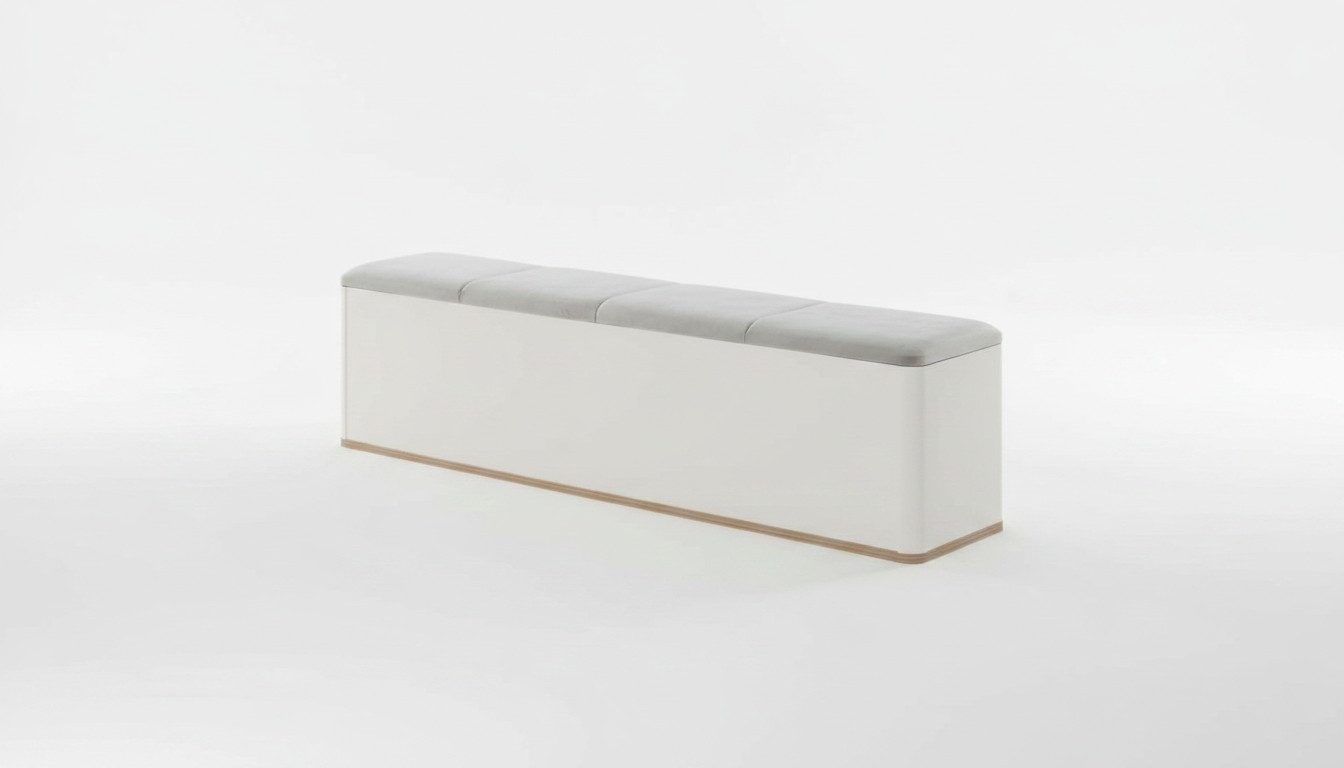 Xlmoebel Bettbank Weiße Polsterbank für Schlafzimmer mit elegantem Design (Bank), Hergestellt in Europa
