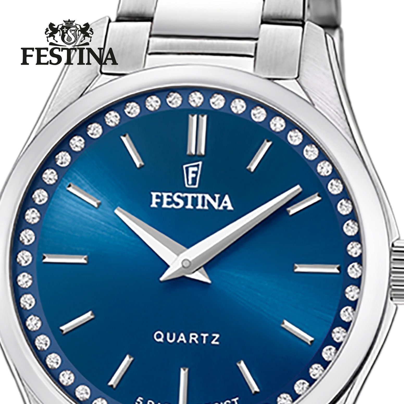 Festina Quarzuhr Festina Damenuhr Mademoiselle, (Analoguhr), Damen Armbanduhr rund, Edelstahlarmband silber, Fashion