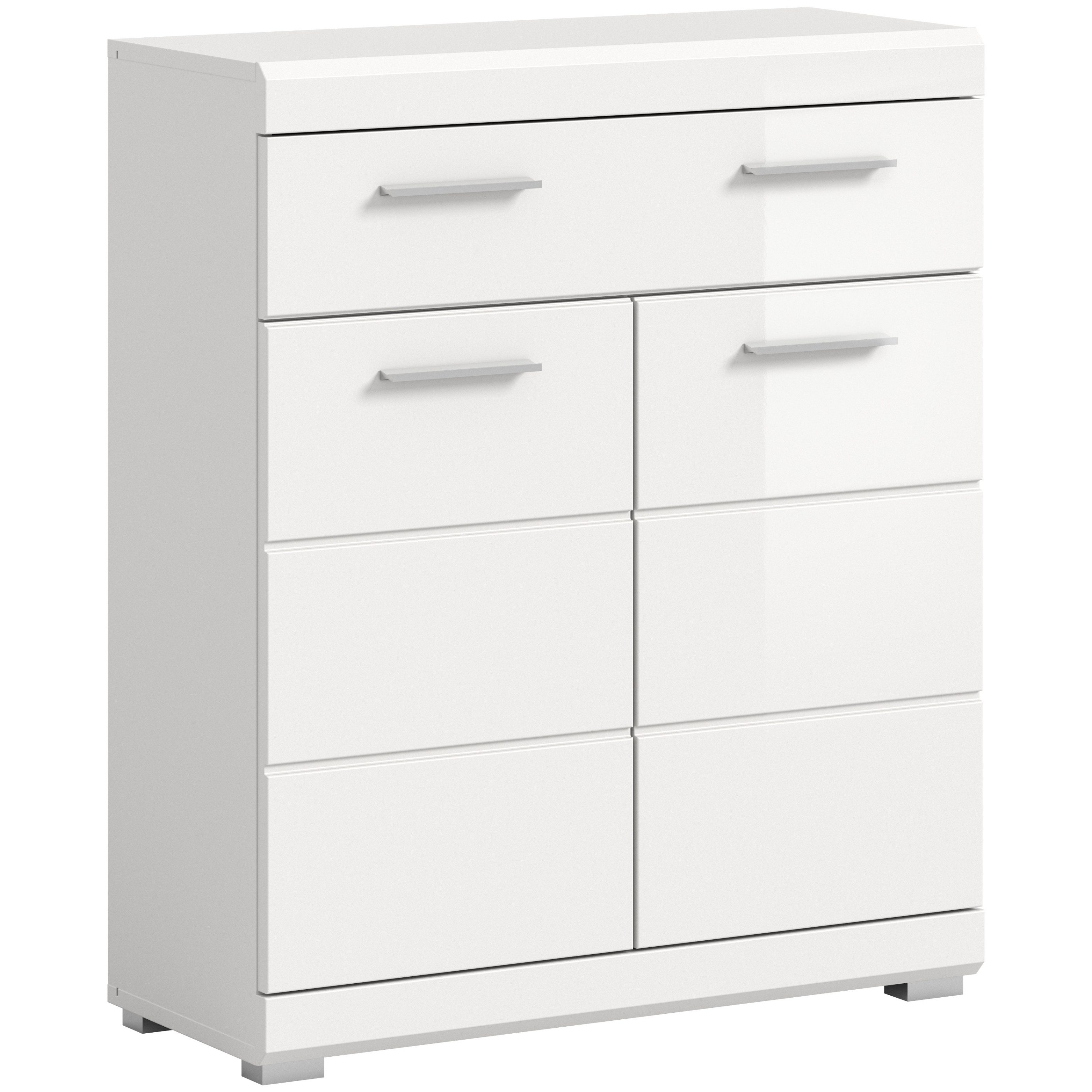 furnling Unterschrank Scott 1 Schublade, 2 Türen, Badkommode, Badschrank, Badmöbel, 74 cm breit