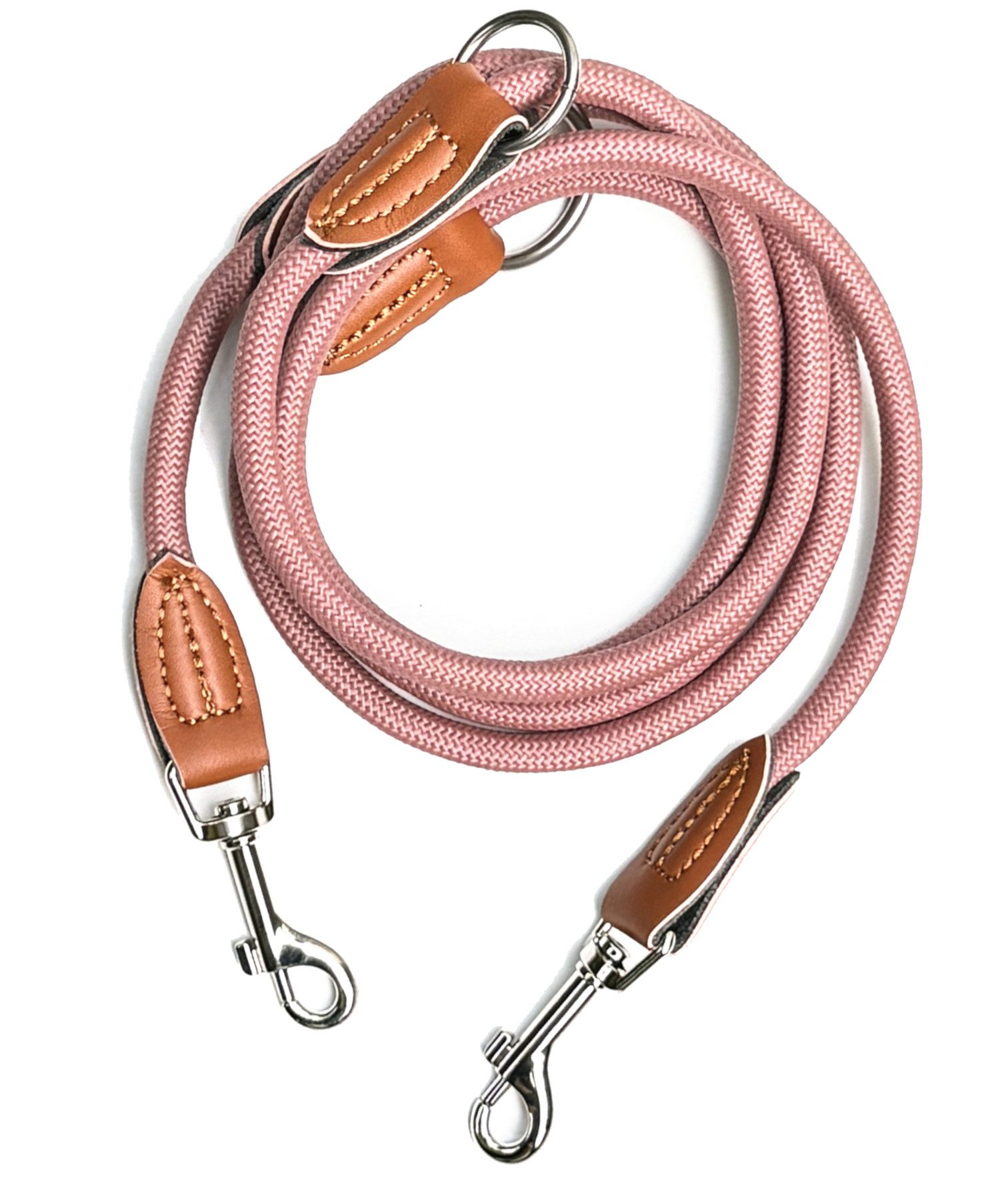 Leisegrün Hundeleine Hundeleine für kleine Hunde, nur 160g leicht, Hundeleine 2m - Altrosa, Nylon