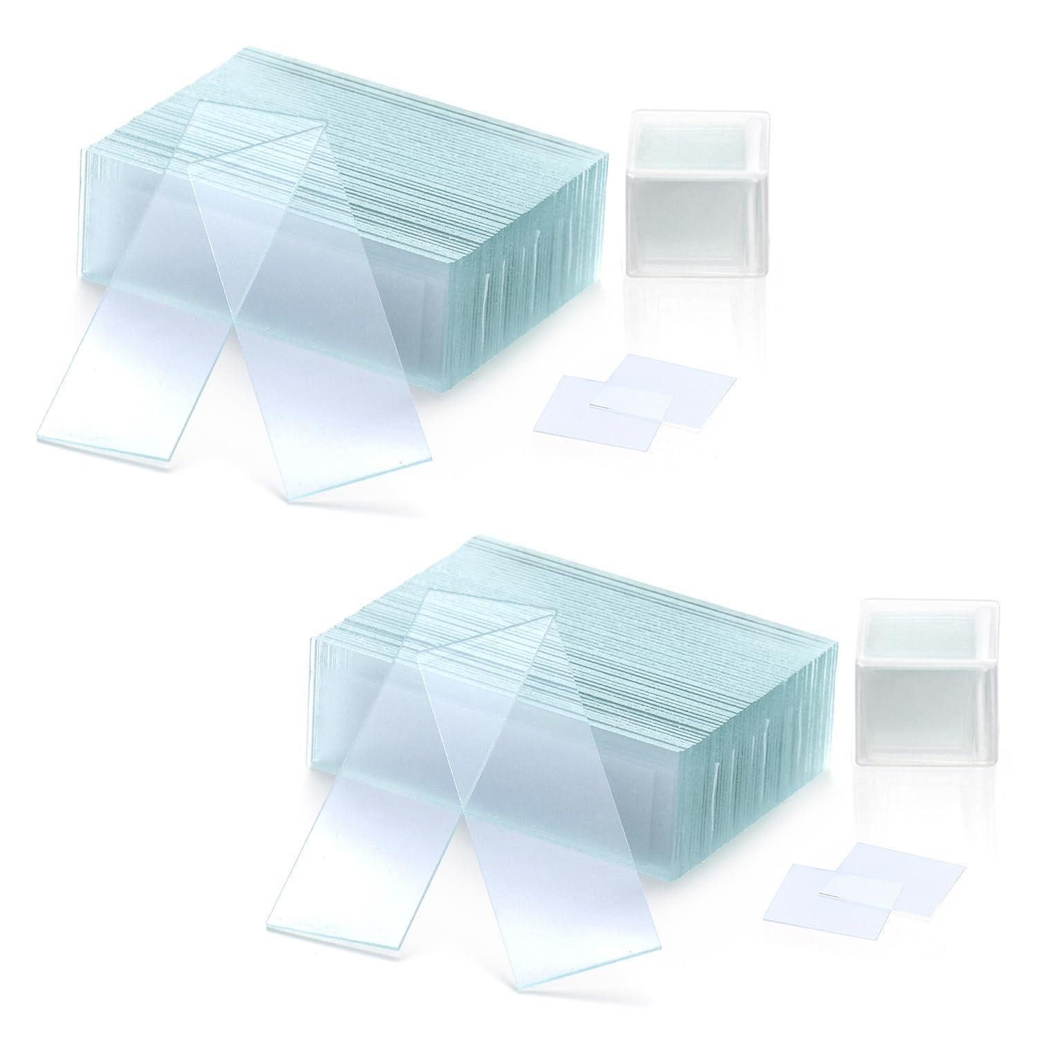 LuxusKollektion Objektträger Objektträger 100 76x25 Deckgläser 200 18x18 Mattkanten 2 set