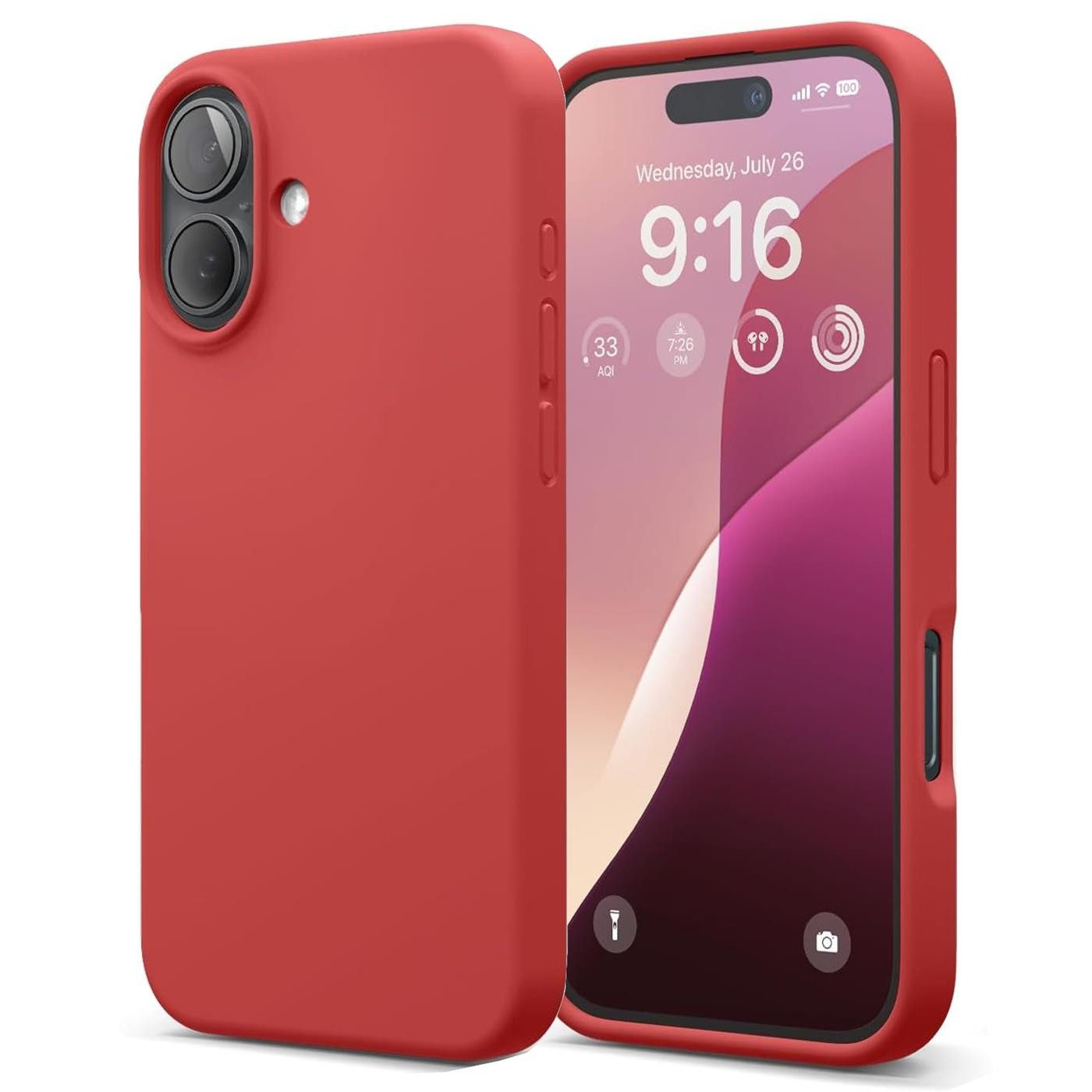 CoolGadget Handyhülle Silikon Case für das Apple iPhone 16 Plus Slim TPU Cover 6,7 Zoll, Weiche Schutz Hülle mit Innen Fleece aus Stoff Handy Tasche
