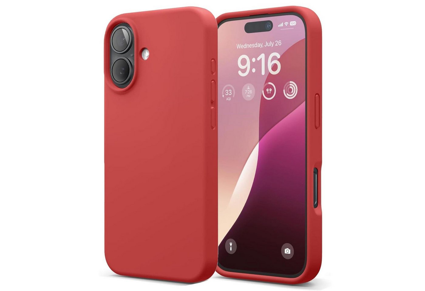 CoolGadget Handyhülle Silikon Case für das Apple iPhone 16 Slim TPU Cover 6,1 Zoll, Weiche Schutz Hülle mit Innen Fleece aus Stoff Handy Tasche