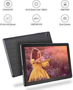 HAOVM Stromsparende Leistung Tablet (10,1", 64 GB, Android, 2,4G+5G, Tablet,Octa-Core1,6 GHz Prozessor,IPS HD-Bildschirm,5G WLAN,GPS, Typ-C)