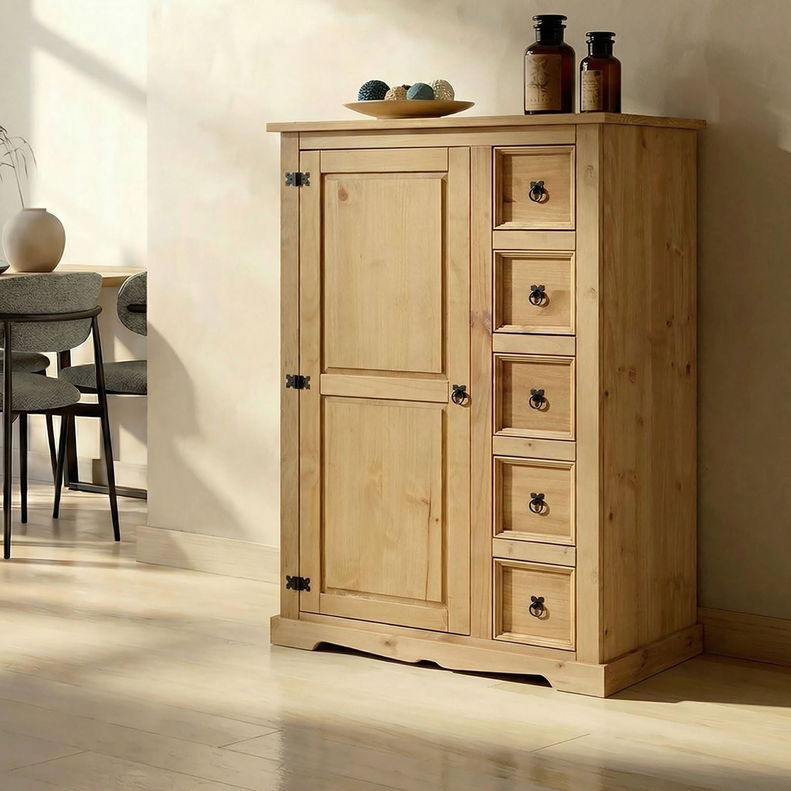 IDIMEX Hochschrank TEQUILA Kommode Highboard Schubladenschrank Holz