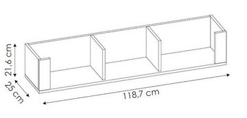 Feldmann-Wohnen Wandregal ANGEL, 1-tlg., 118cm weißeiche mit 3 Fächern