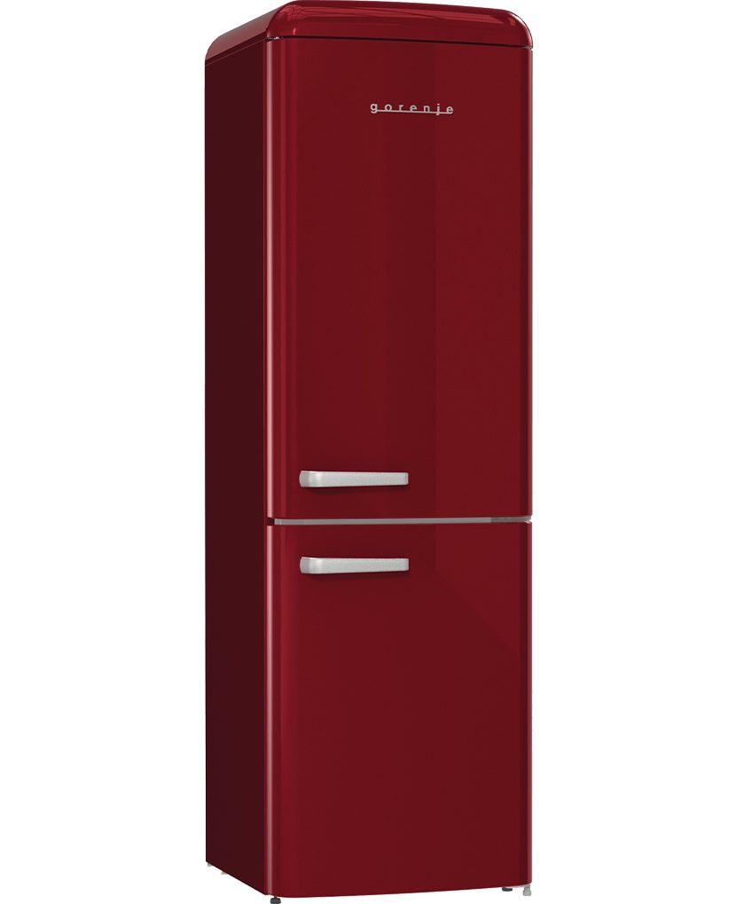 GORENJE Kühlschrank ONRK619ER, 194 cm hoch, 60 cm breit, LED Display, NoFrostPlus, FastFreeze, IonAir und MultiFlow 360° | Retrokühlschränke