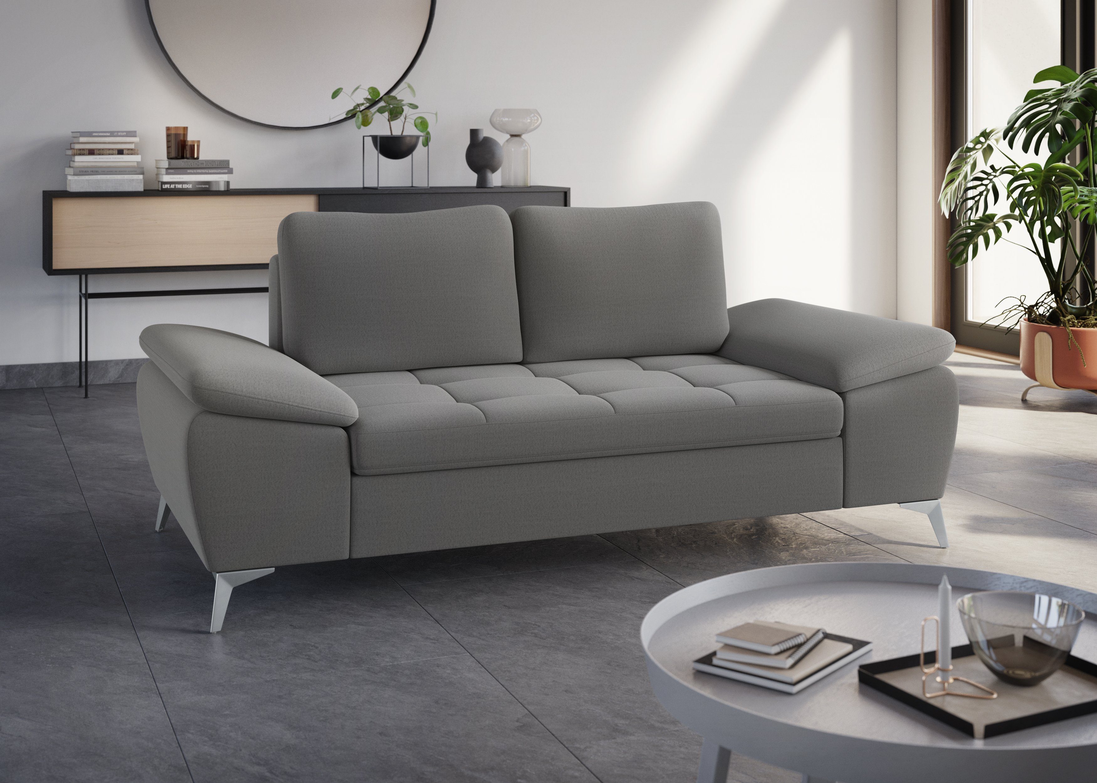 sit&more 2-Sitzer Latigo, mit hochwertigen Metallfüßen