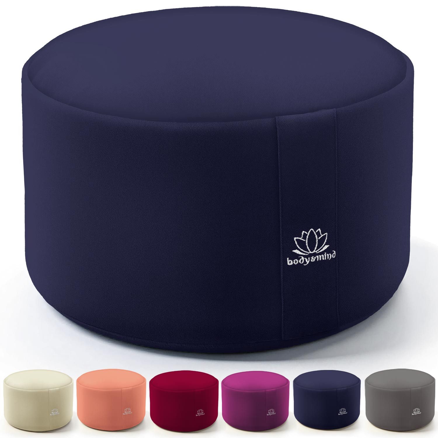 Body & Mind Meditationskissen Rundes Meditationskissen – Yogakissen & Bodensitz für Achtsamkeit, Boden Sitz-Kissen Polster für Meditation & Yoga