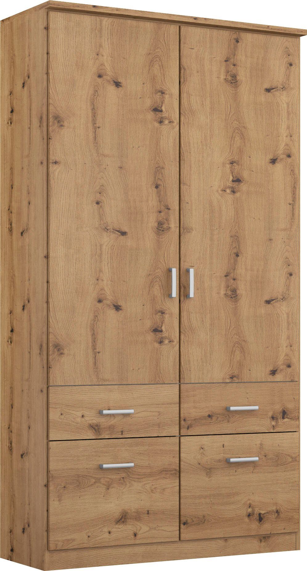 rauch Kleiderschrank Kleiderschrank Schrank Garderobe deckenhoher Schrank BREMEN (optional mit Spiegel, Breiten: 91/136/181 cm, Höhe: 199 cm) in vielen Farbvariationen, inkl. Kranzblende MADE IN GERMANY