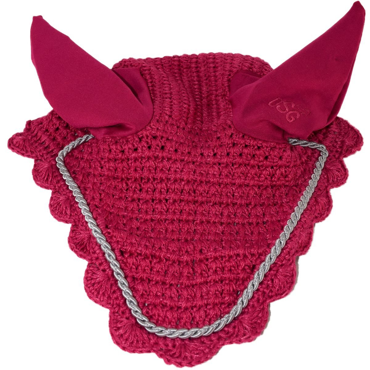 USG Fliegenhaube Warmblut Fliegenhaube in Pink mit Strick-Optik & Kordel (1 St), elastischer Ohrenschutz