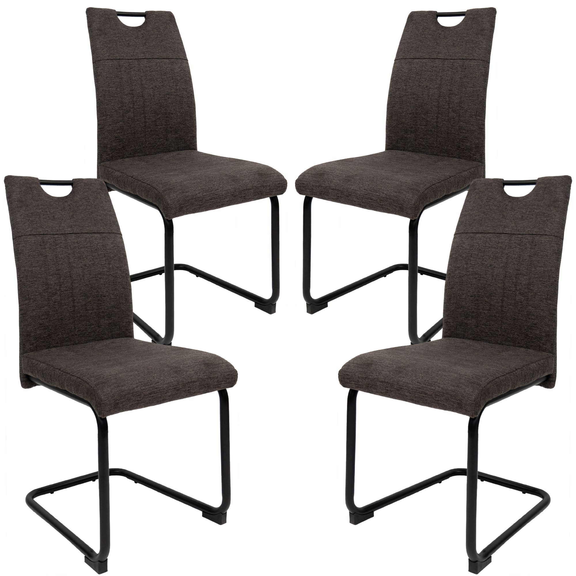 TRISENS Freischwinger Marcello (Stück, 4 St), Schwingstuhl mit robustem Metallgestell in Stoff-Optik