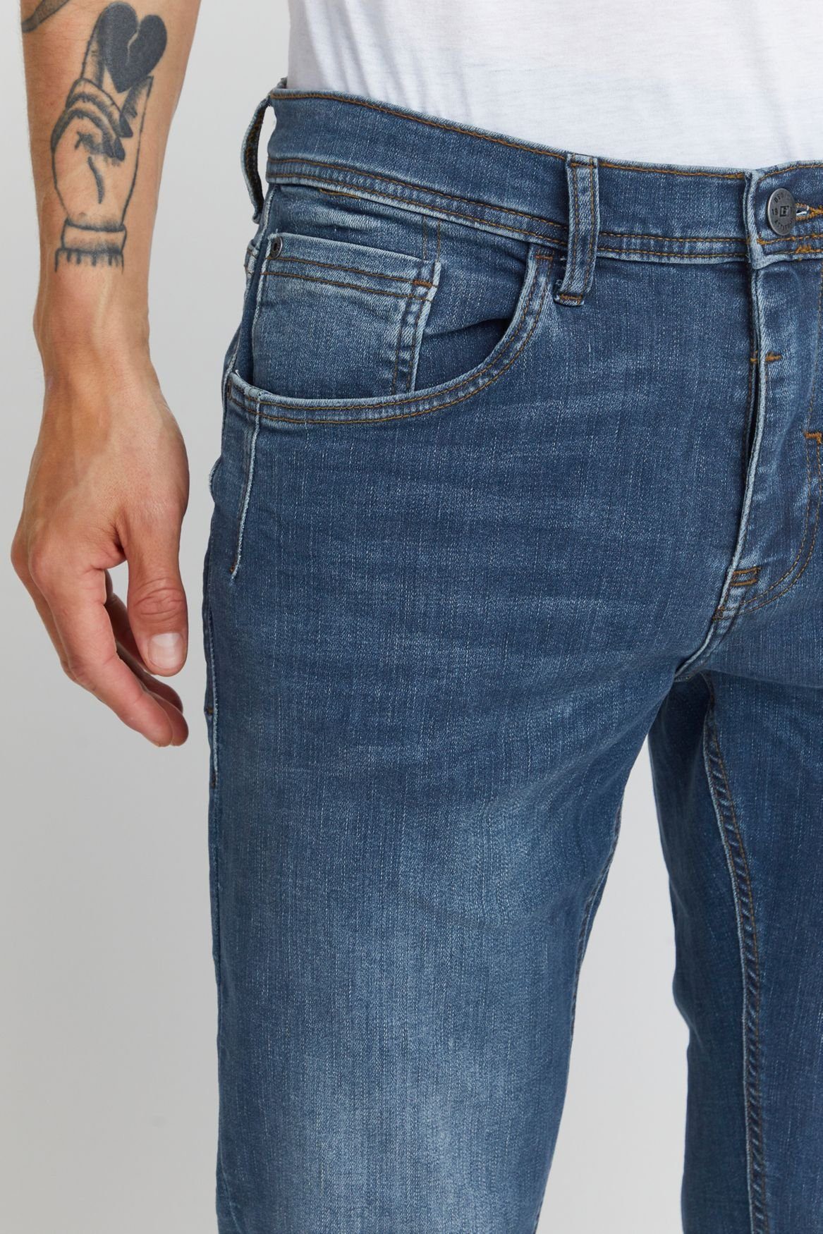Hose Slim-fit-Jeans Washed Fit Denim in TWISTER FIT Slim 5196 Basic Blau Blend Jeans Stoned