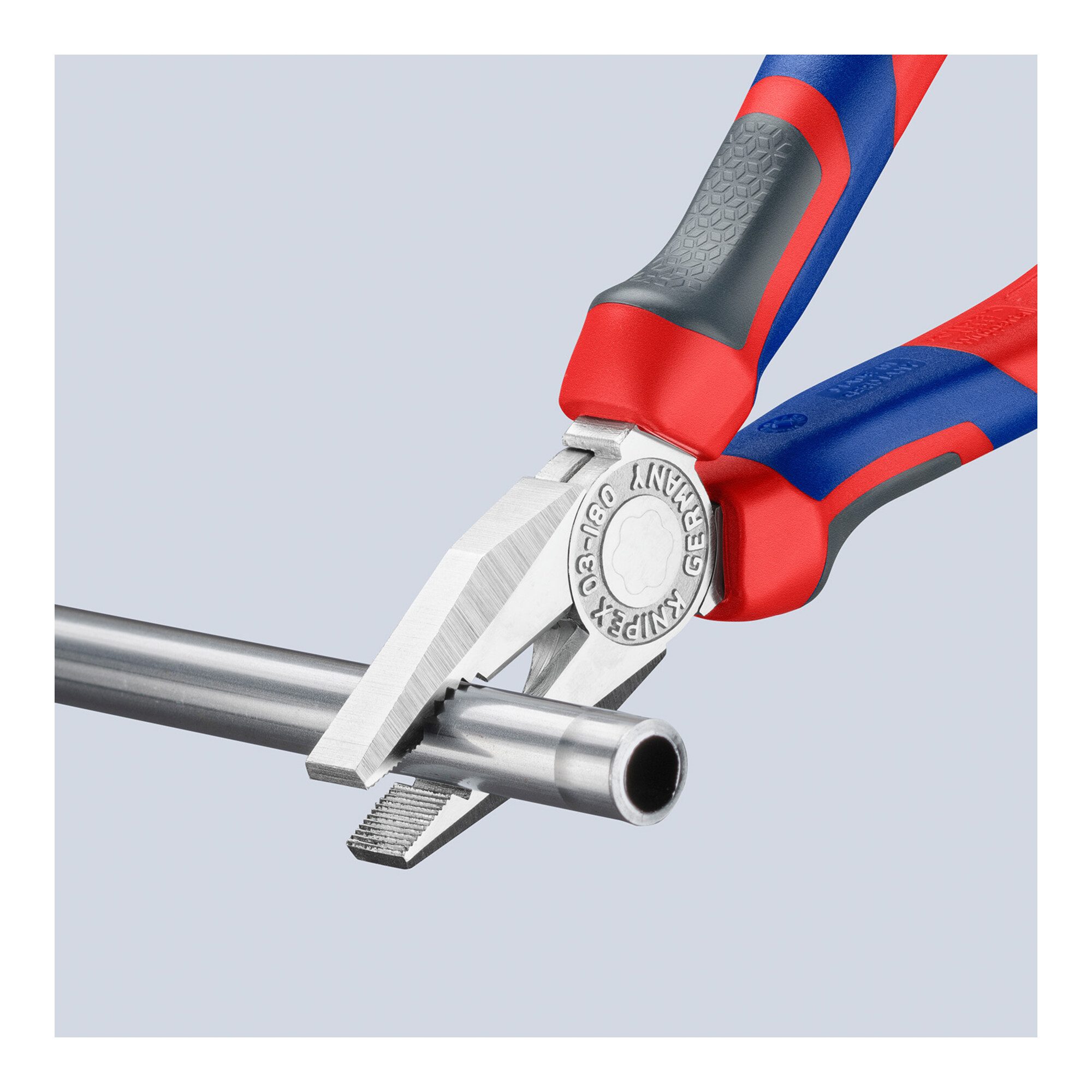 Knipex Kombizange KNIPEX 03 05 180 Kombizange mit Comfort-Griffen verchromt 180 mm