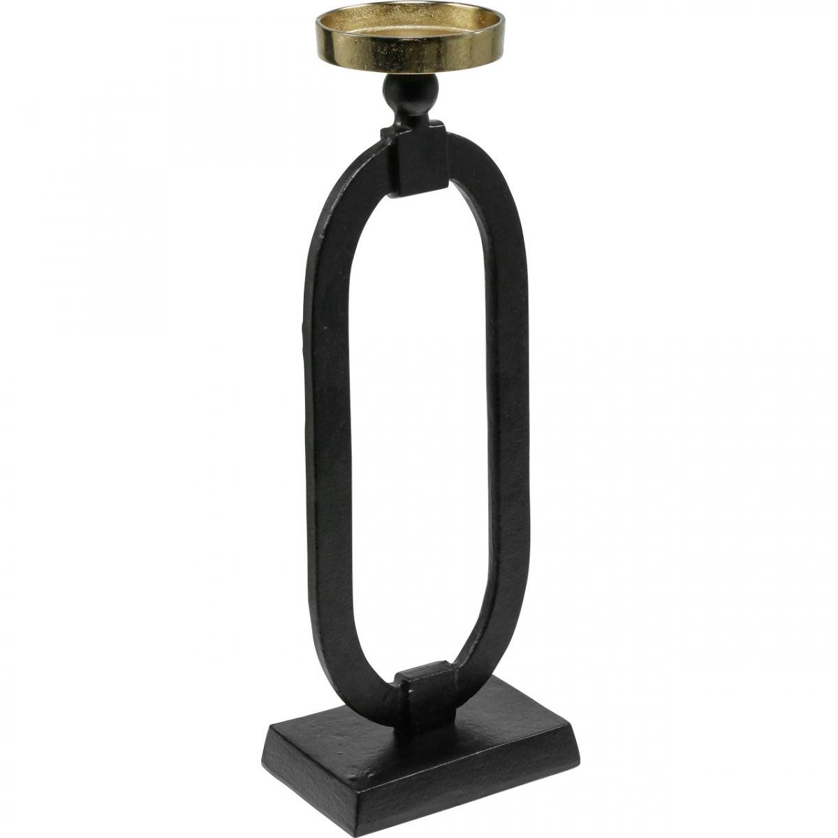 Florists Products Kerzenhalter Eleganter Kerzenhalter Schwarz-Gold im Antik-Stil, Gusseisen