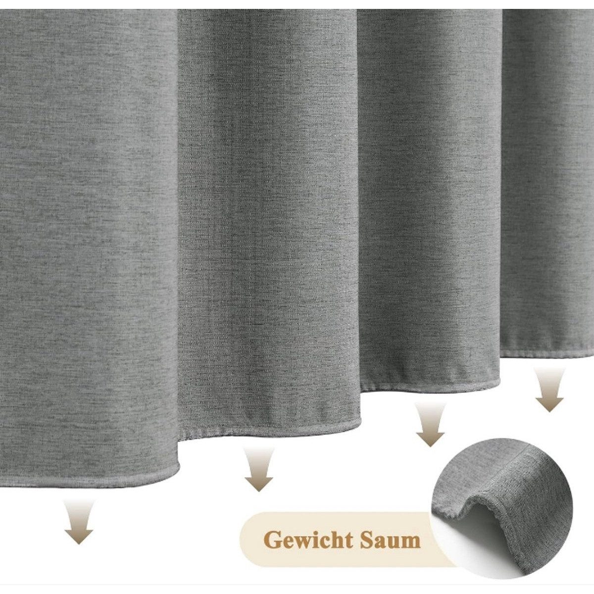Kraftverdia Duschvorhang Leinen-Look Duschvorhang 180x200cm – Wasserdicht & Waschbar – Bild 2 von 5