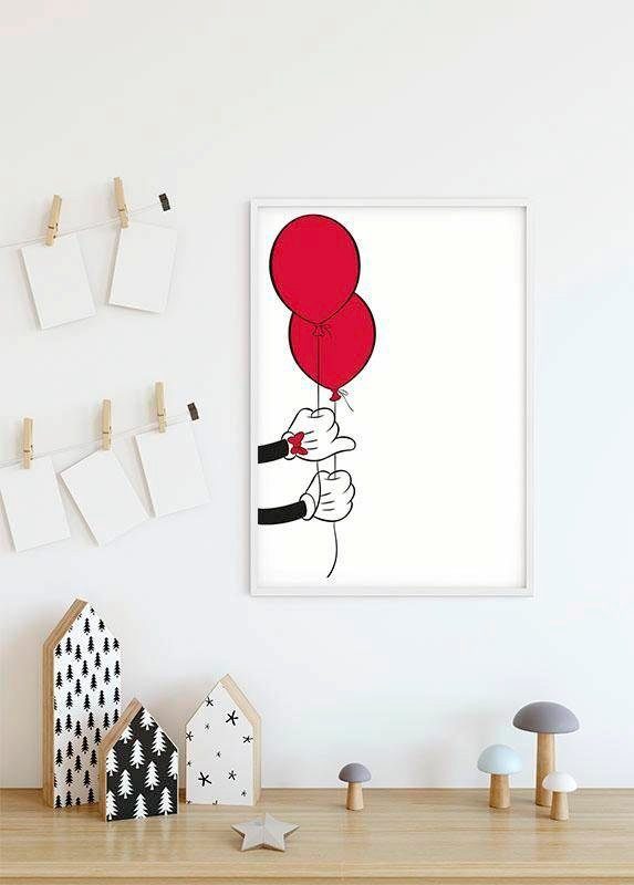 Komar Poster Mickey Mouse Balloon, Wohnzimmer Kinderzimmer, (1 Schlafzimmer, St), Disney