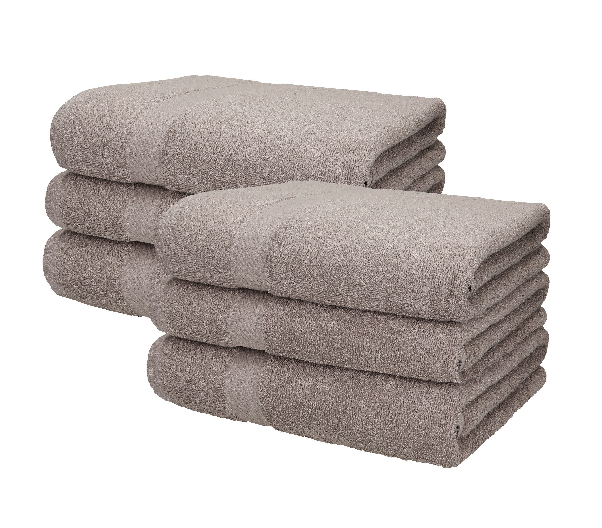 Betz Badetücher 6 Stück Badetücher XXL 100 x 200 cm PALERMO Farbe Stone, 100% Baumwolle (Set, 6-St)
