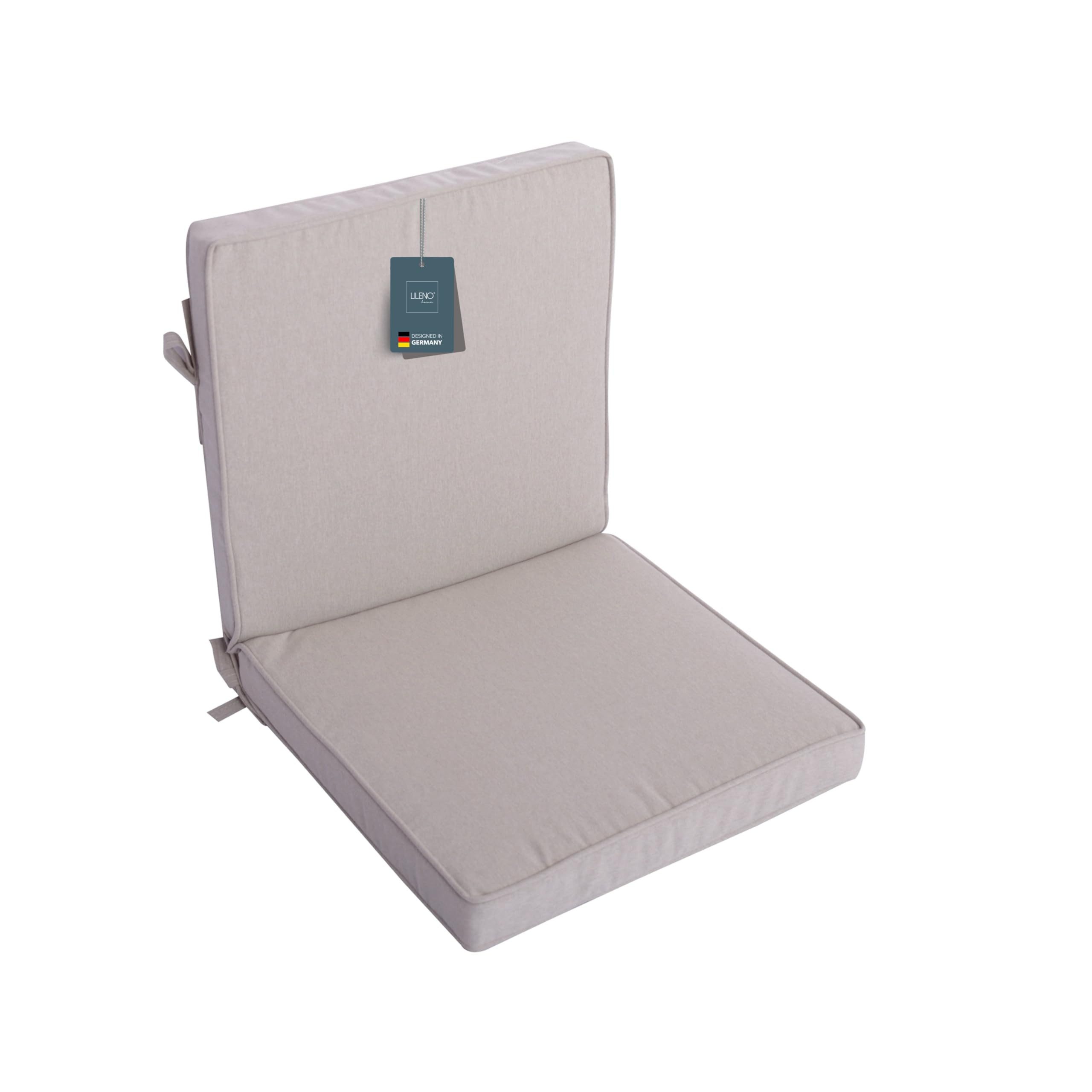 LILENO HOME Polsterauflage Niedriglehner, bequeme Sitzauflage für Gartenmöbel, Stuhlkissen, (1er Set), Gartenstuhl Auflage in Creme, Sitzpolster waschbar