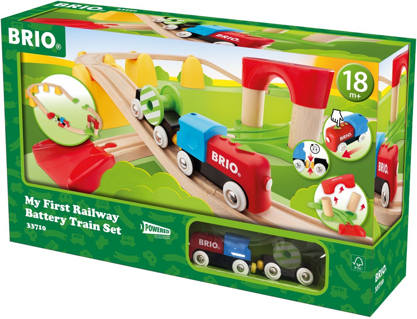 BRIO® Spielzeug-Eisenbahn BRIO® WORLD, Mein erstes BRIO® Bahn Set mit Batterielok, (Set)