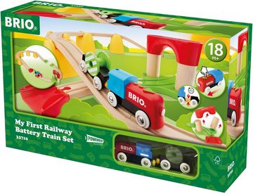 BRIO® Spielzeug-Eisenbahn BRIO® WORLD, Mein erstes BRIO® Bahn Set mit Batterielok, (Set), FSC®- schützt Wald - weltweit