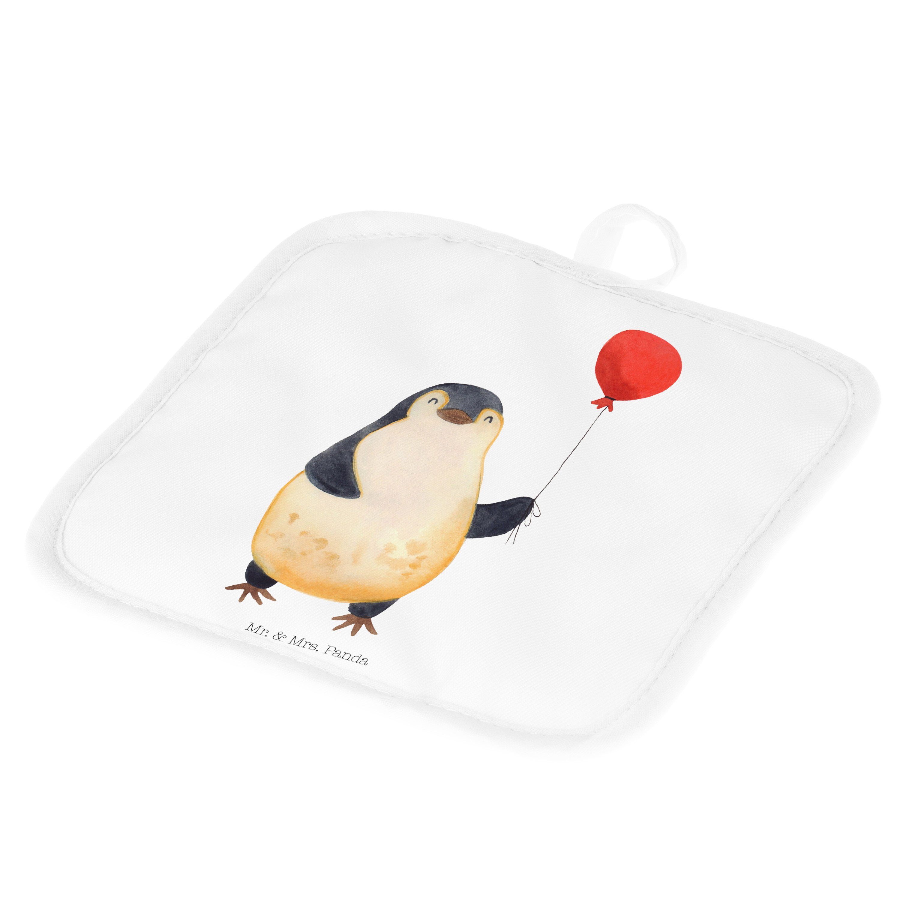 - Topflappen Topflappen (1-tlg) Pinguin Luftballon Weiß Mrs. Geschenk, - Glück, l, Panda Motivation, Mr. &