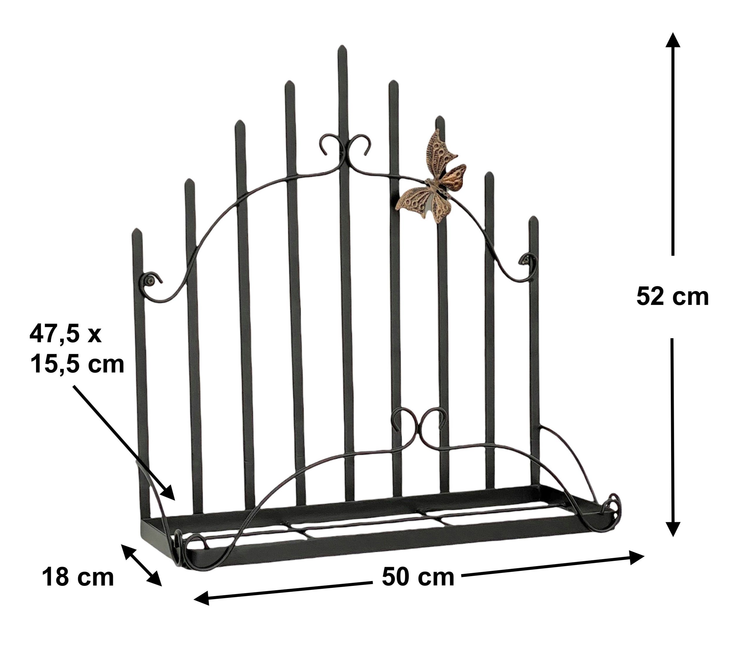 DanDiBo Blumenständer Wandblumenhalter 96237 50 Wandregal cm Blumenregal Metall Schwarz Blumenständer Wandtopfhalter