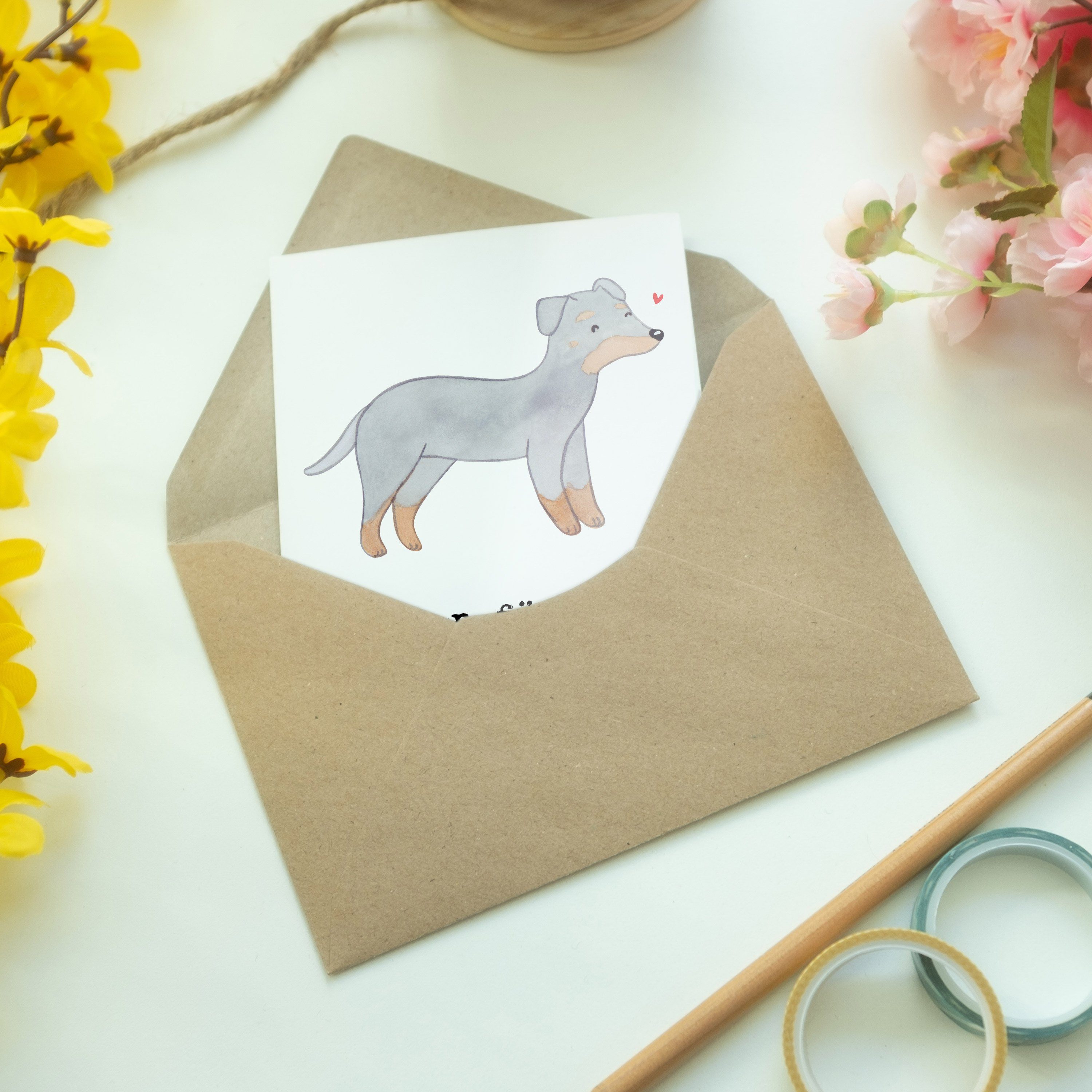 Mr. & Mrs. Karte Panda Grußkarte Weiß Terrier Hund, Tierfreund, Geschenk, - Moment Manchester 