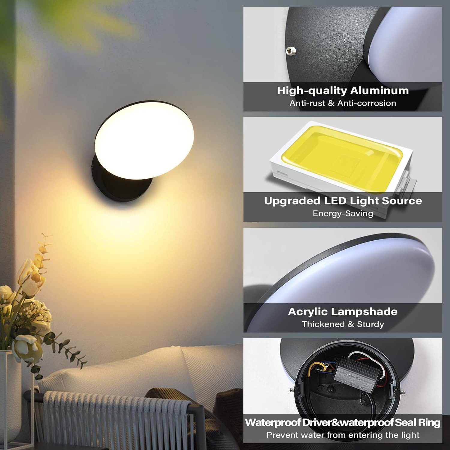 BlingBin Außen-Wandleuchte 12W LED Wandlampe Innen günstig online kaufen