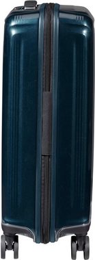 Samsonite Hartschalen-Trolley Nuon metallic dark blue, 55 cm, 4 Rollen, Handgepäck Reisekoffer Trolley Volumenerweiterung USB-Schleuse