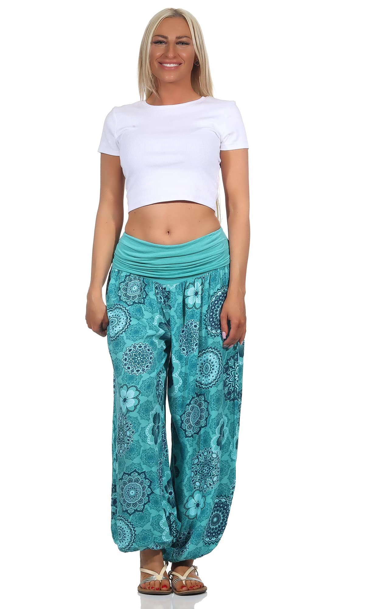 OriginalYou Haremshose Sommerhose Damen Boho Flatterhose leichte Yoga-Hose weites Bein luftige & leicht, hautfreundliches Material