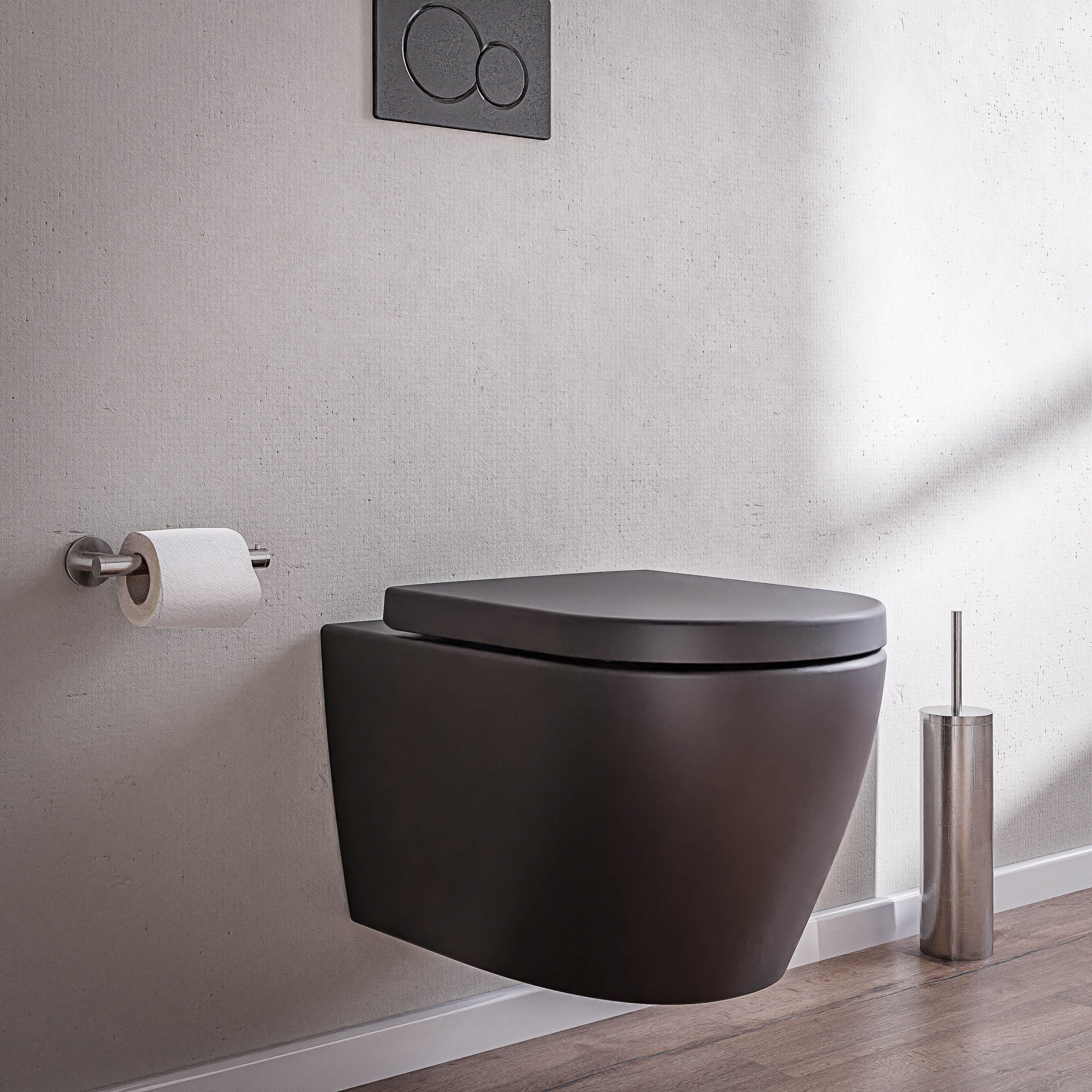 Bernstein Tiefspül-WC B-8030R, Wandmontage, Schwarz matt mit Nanobeschichtung