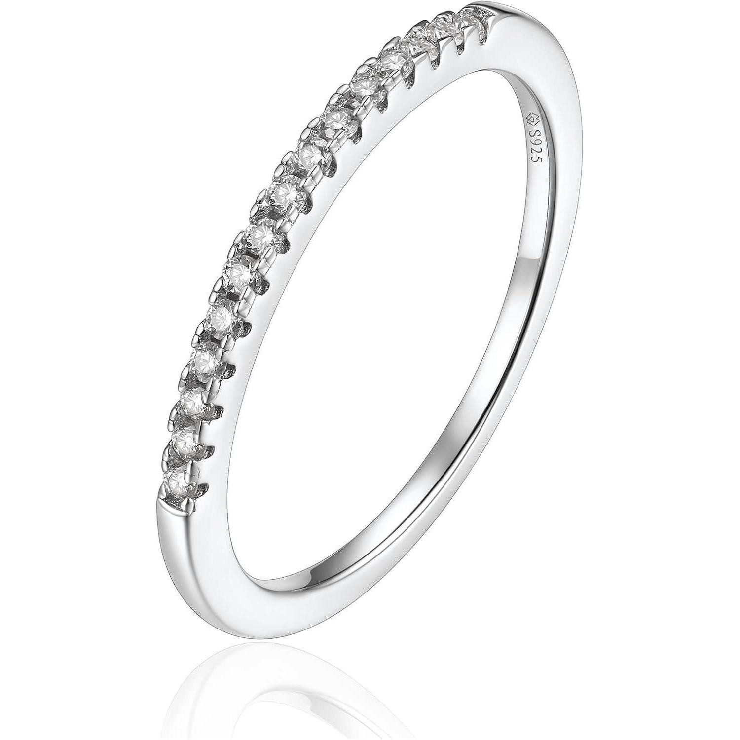 LuxusKollektion Verlobungsring Moissanit Verlobungsring Damen Herren Silber 925 Ehering Bandring